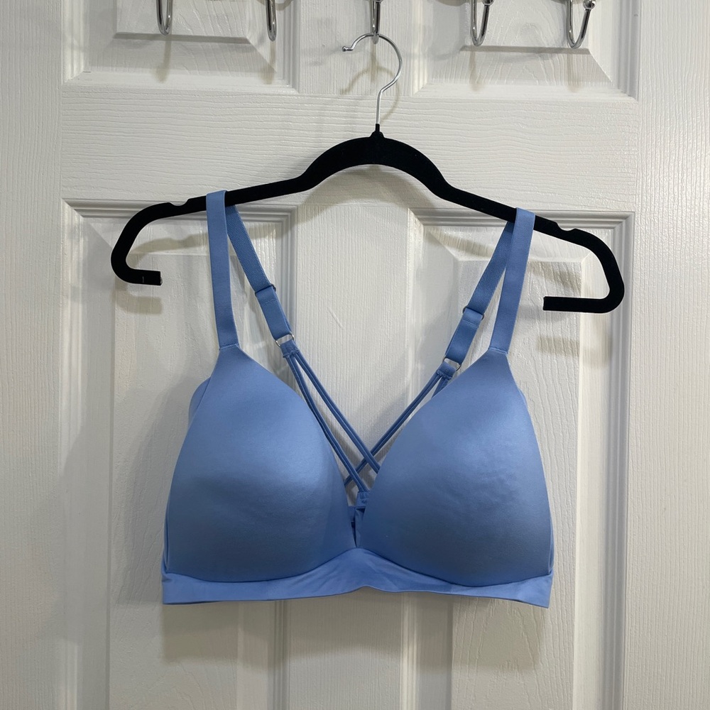 Aerie 38D Light Blue Real Good Sunnie Wireless Push Up Bra